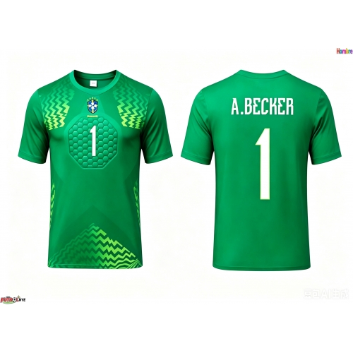 Camiseta Brasil Alisson Becker #1 Portero Visitante Equipación Mundial 2026 manga corta